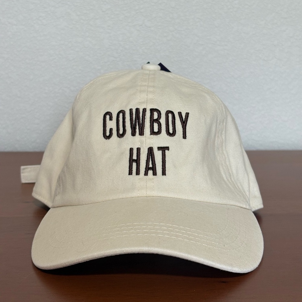 D&Y Cream Embroidered“COWBOY HAT” Baseball Cap NWT
